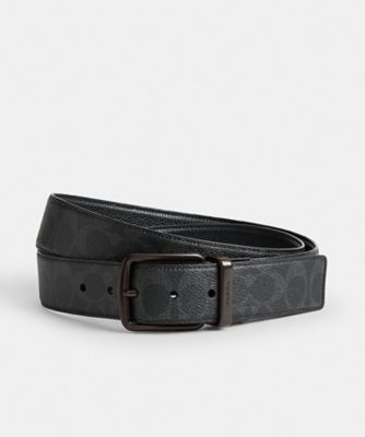 ＜COACH＞ワイド　ハーネス　カット　トゥ　サイズ　リバーシブル　シグネチャー　ベルト